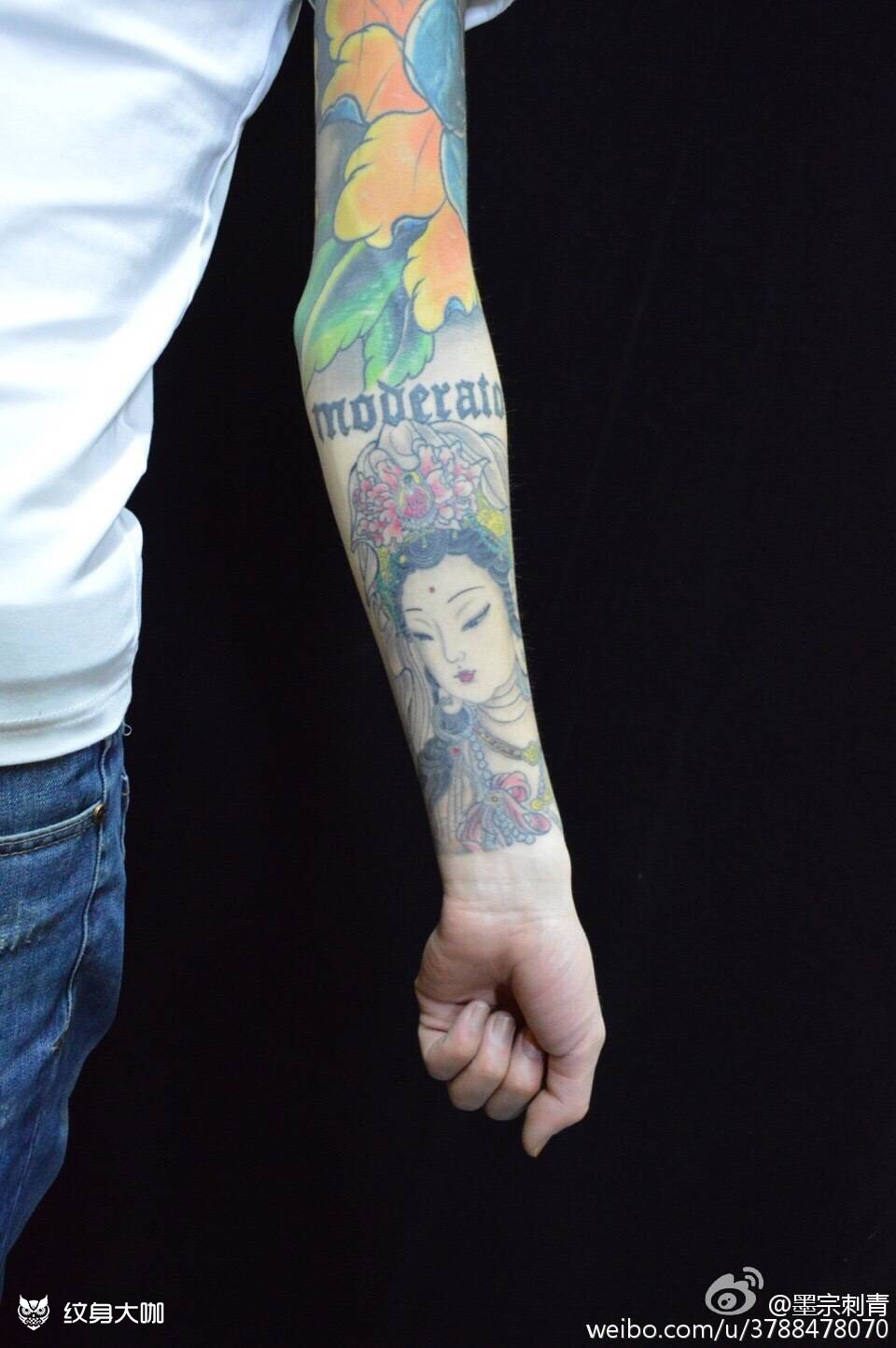 小臂观音_纹身图案手稿图片_高紫阳的纹身作品集