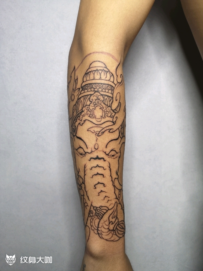 包小臂线条_纹身图案手稿图片_靳磊的纹身作品集