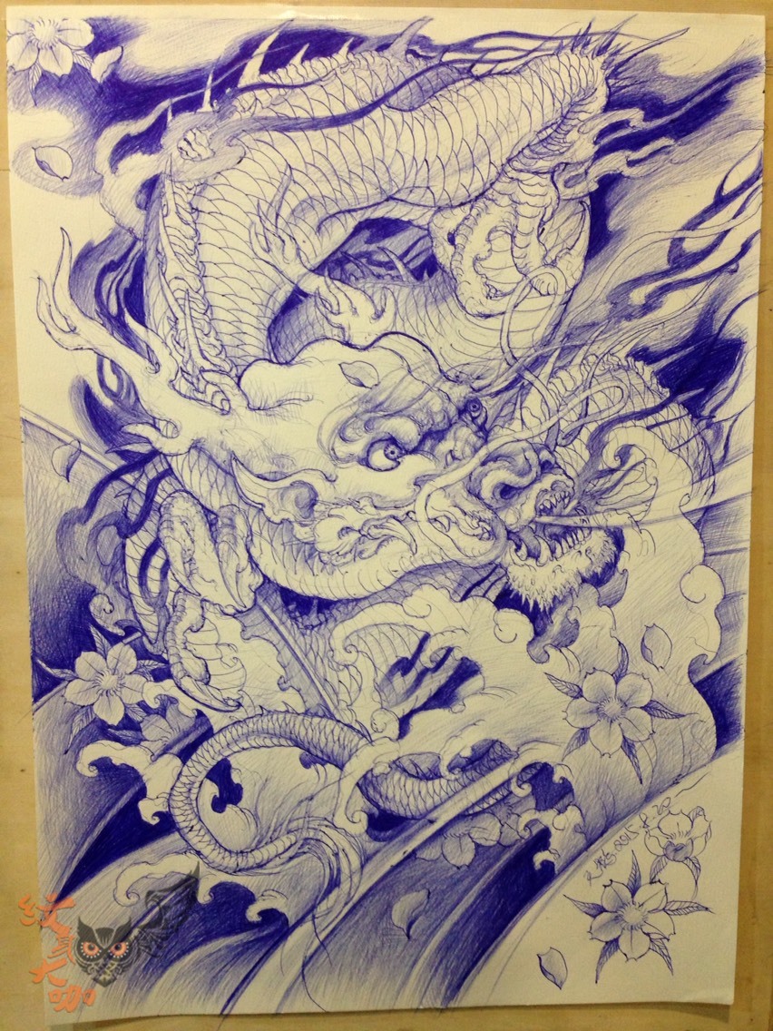 圆珠笔传统龙练习