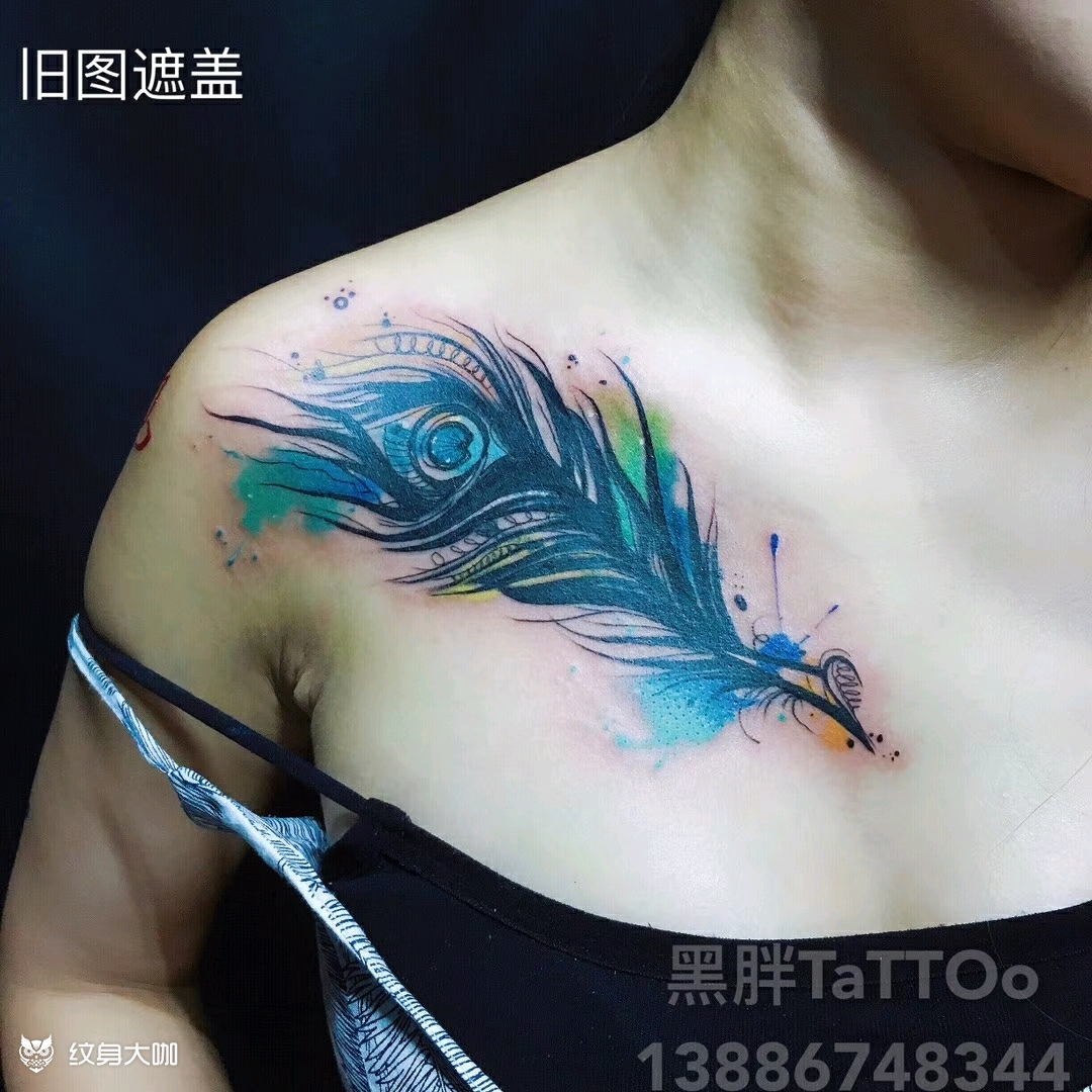 羽毛_纹身图案手稿图片_曾宪林的纹身作品集