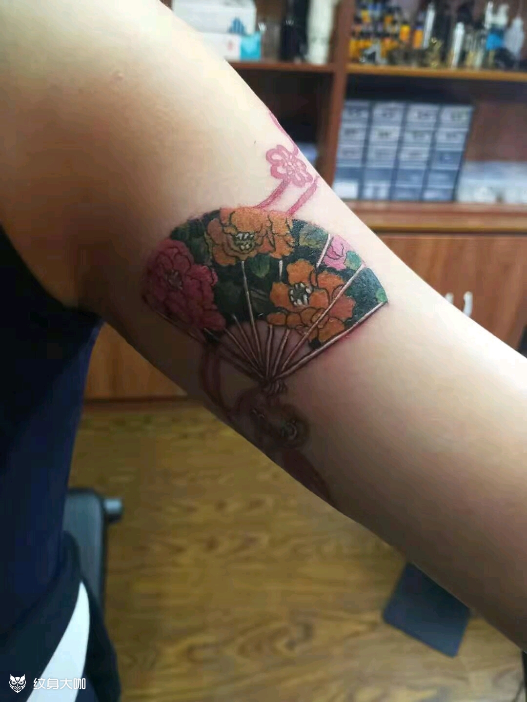 扇子_纹身图案手稿图片_李静的纹身作品集