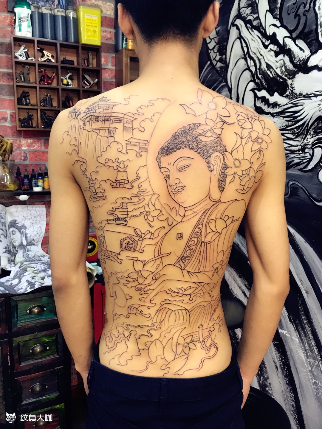 9899满背佛_纹身图案手稿图片_龙魂刺客的纹身作品集
