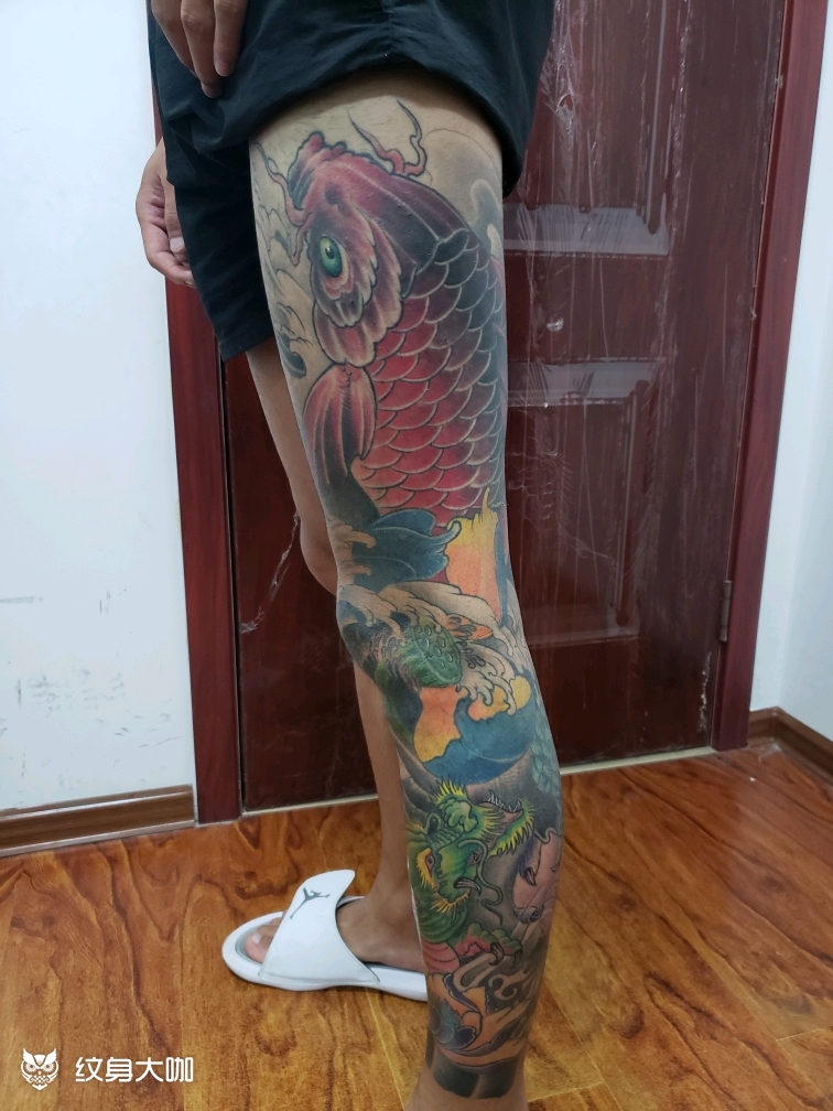 大腿鱼_纹身图案手稿图片_郭瑞的纹身作品集