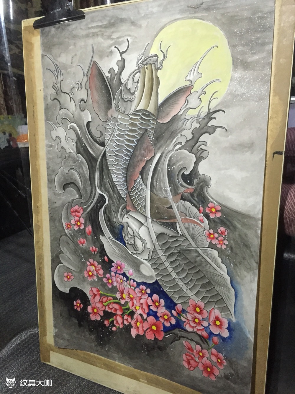 鱼_纹身图案手稿图片_王峰的纹身作品集