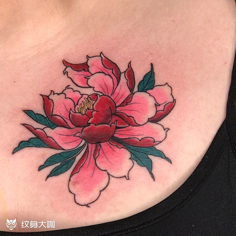 牡丹_纹身图案手稿图片_骆巍然的纹身作品集