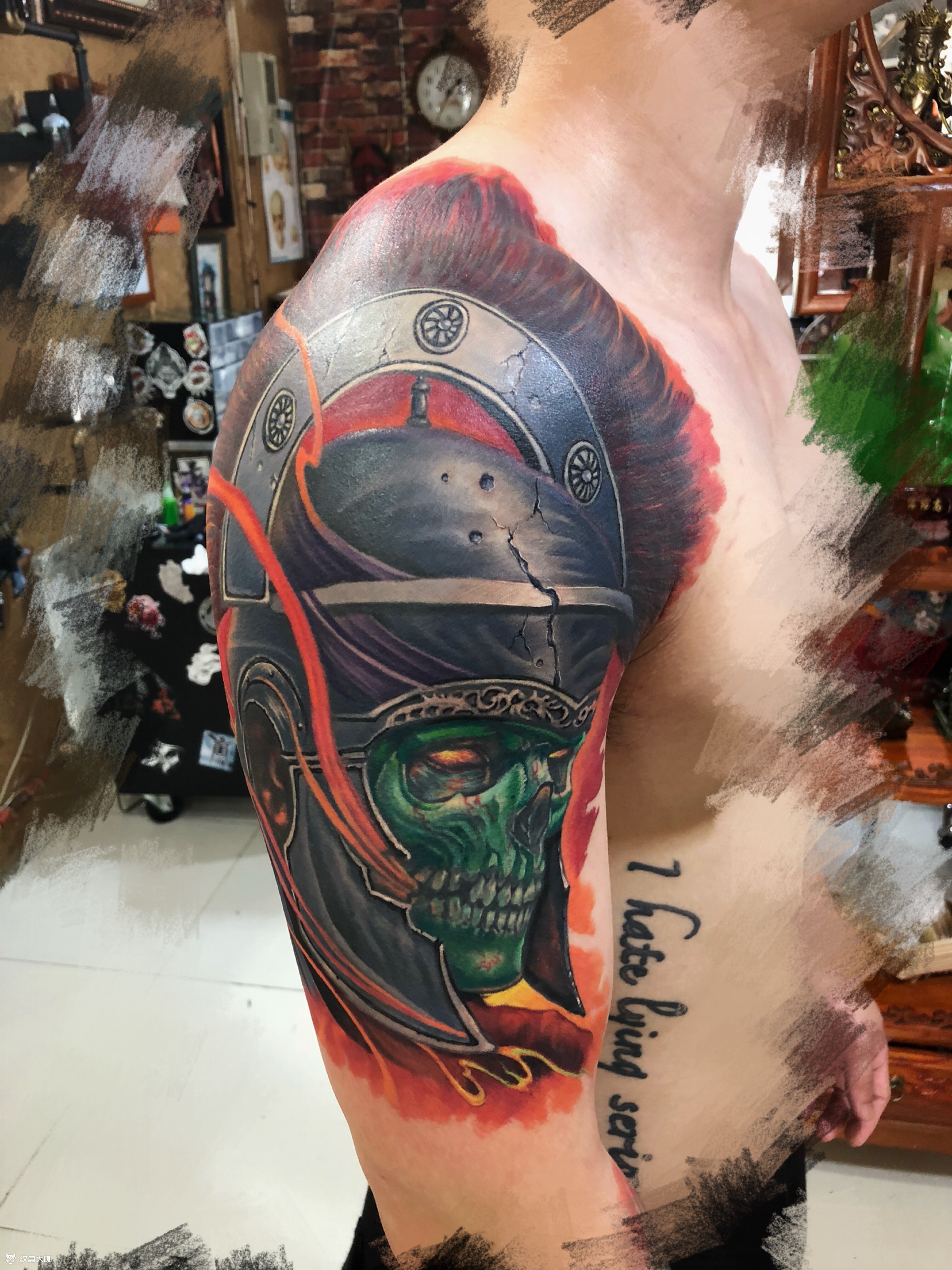 鬼武士_纹身图案手稿图片_孙丹的纹身作品集