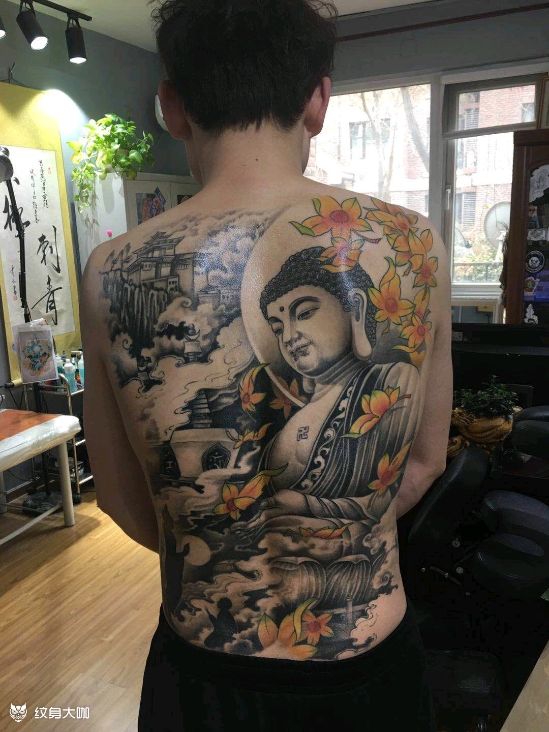 北京小松刺青满背大佛_纹身图案手稿图片_小松的纹身作品集