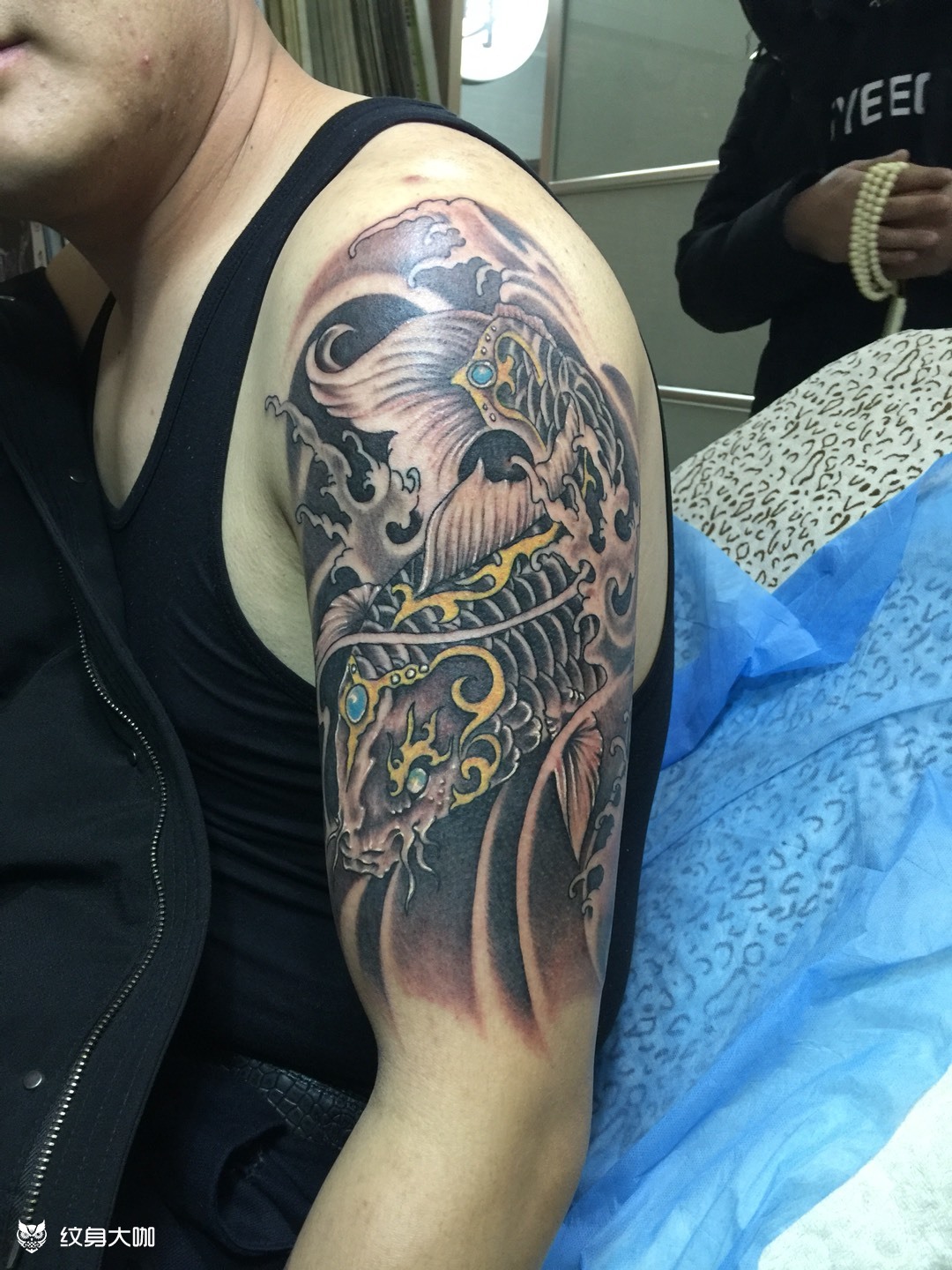 招财鲤鱼_纹身图案手稿图片_王涛的纹身作品集