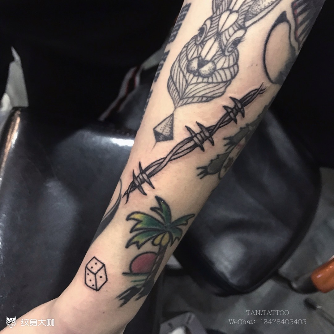 铁丝_纹身图案手稿图片_tan的纹身作品集