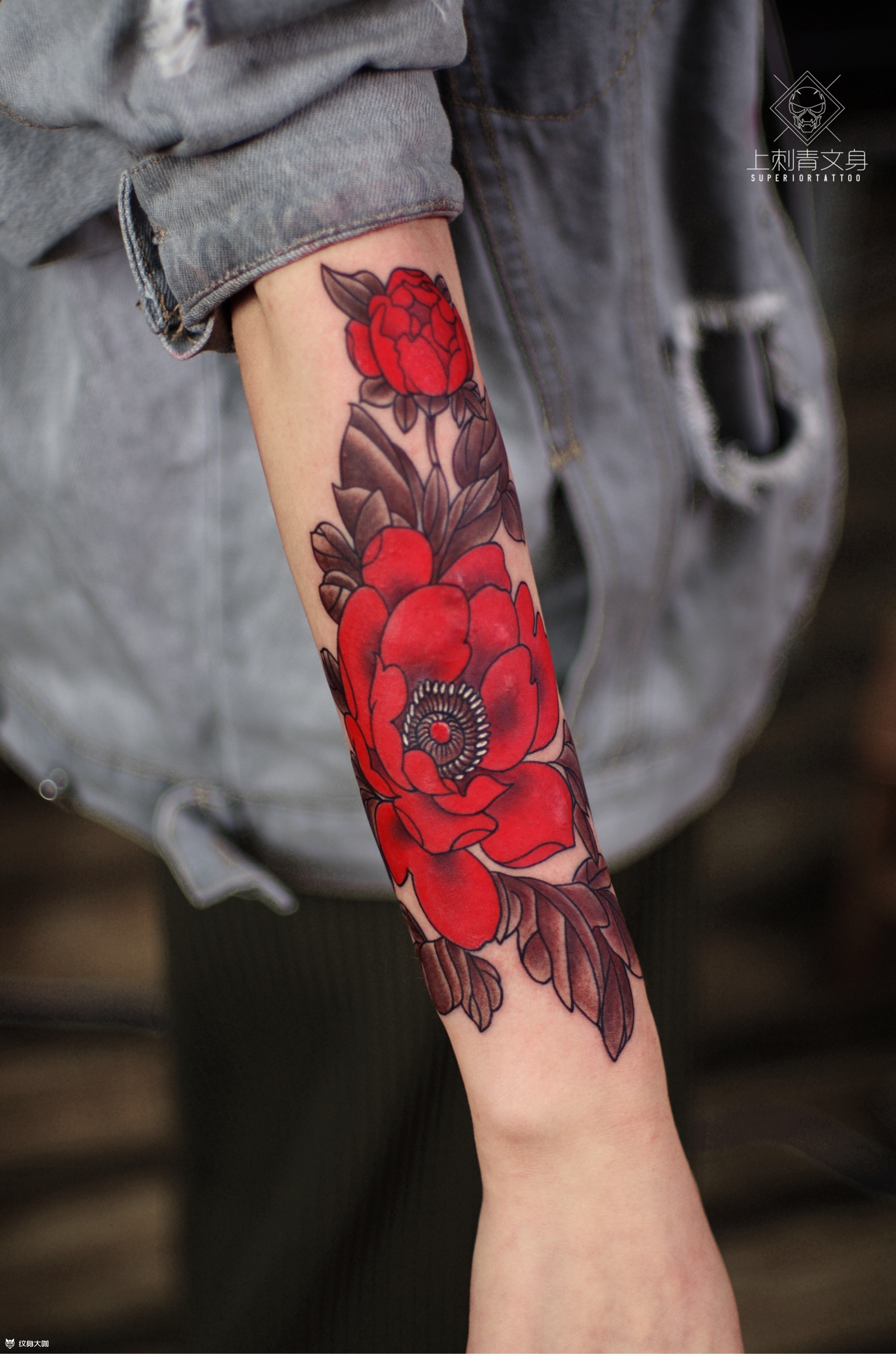 遮盖烟疤_纹身图案手稿图片_刘刘的纹身作品集