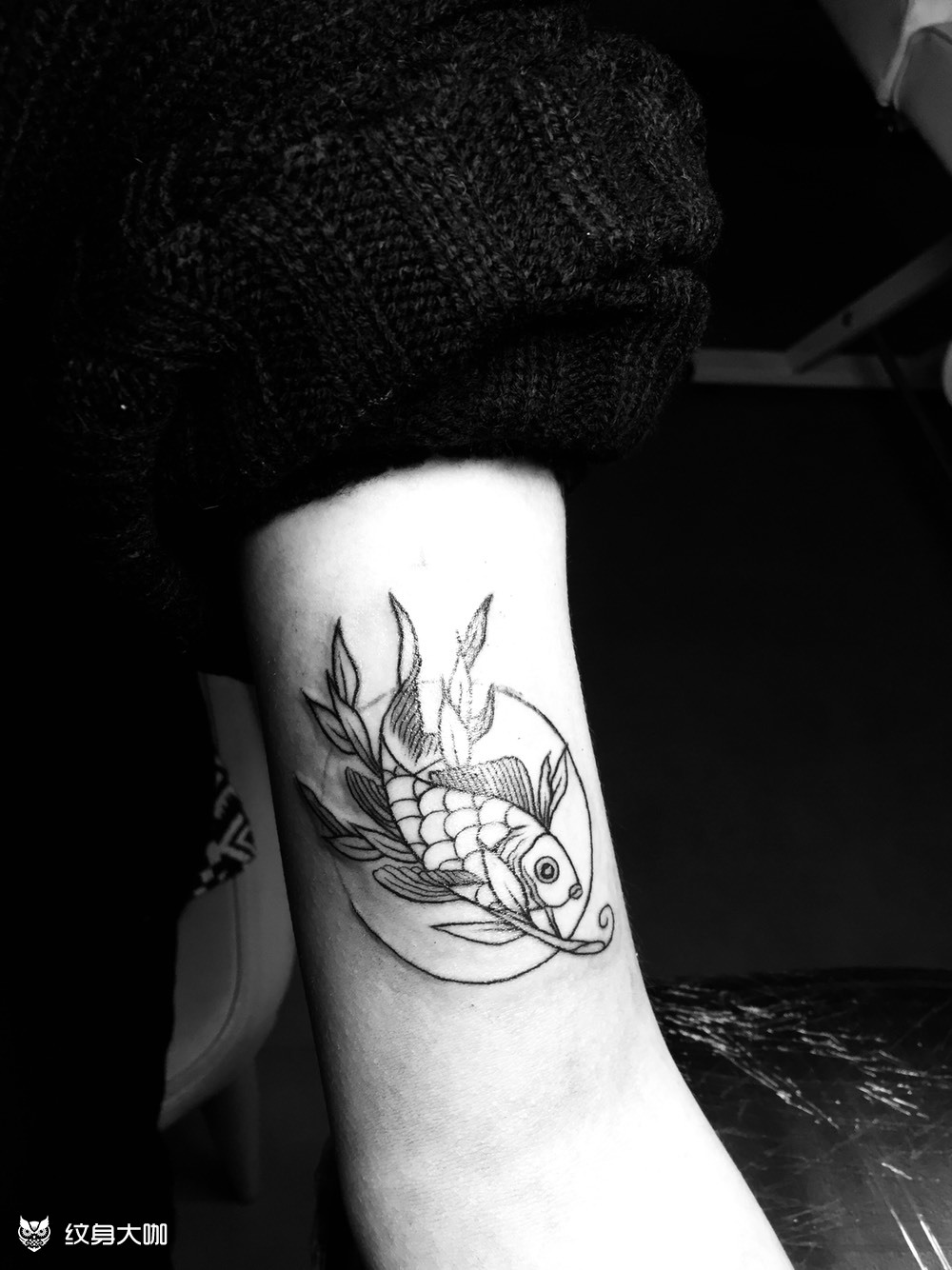 勾线小鱼_纹身图案手稿图片_苗锅锅的纹身作品集