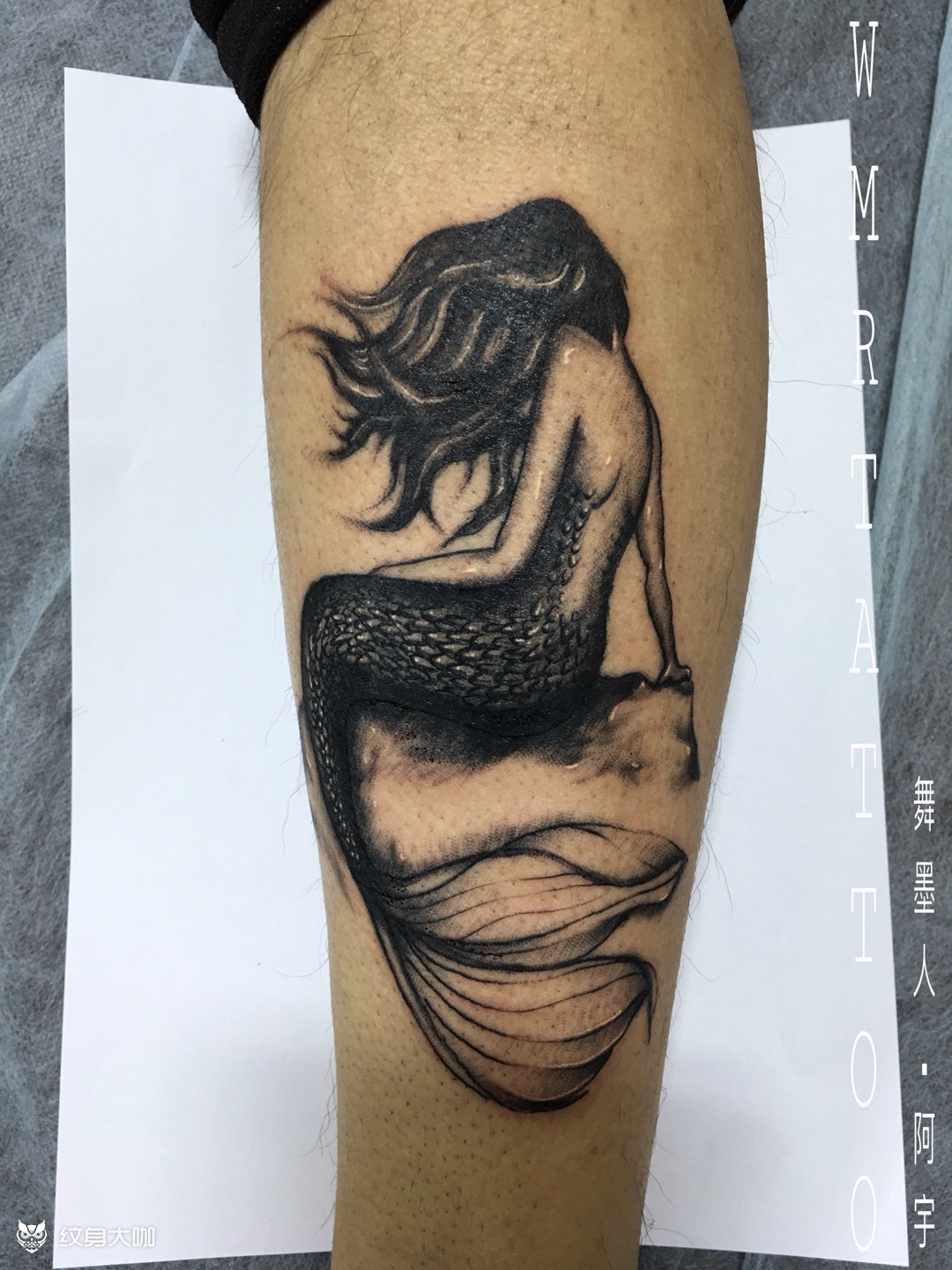 美人鱼_纹身图案手稿图片_阿宇的纹身作品集