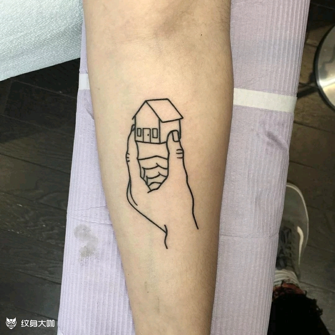 小房子_纹身图案手稿图片_莫丽权的纹身作品集