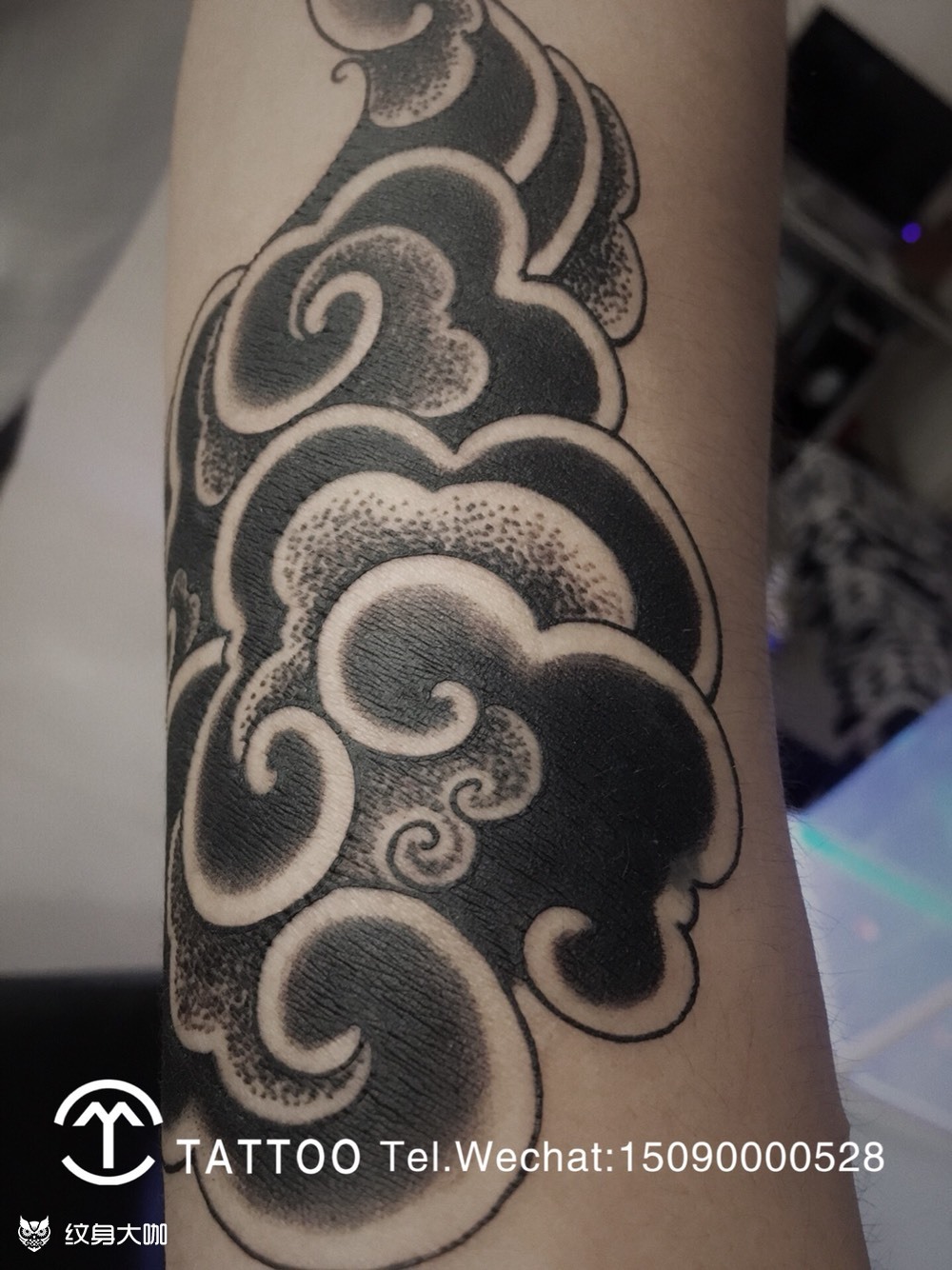 祥云n_纹身图案手稿图片_杨超群的纹身作品集