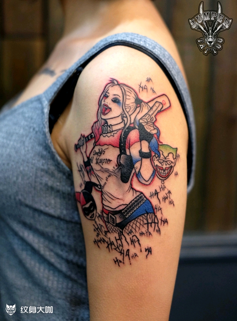 小丑女哈利奎恩_纹身图案手稿图片_wing尸主的纹身作品集