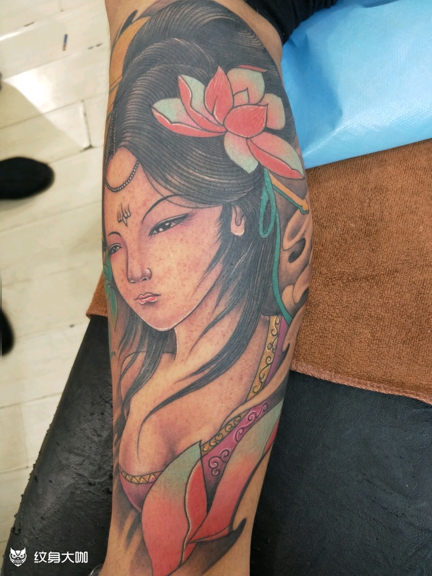 大胸艺妓_纹身图案手稿图片_陆海培的纹身作品集