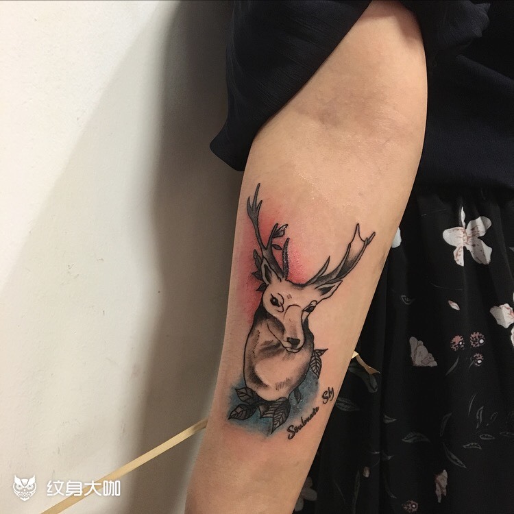 鹿纹身_纹身图案手稿图片_joy的纹身作品集
