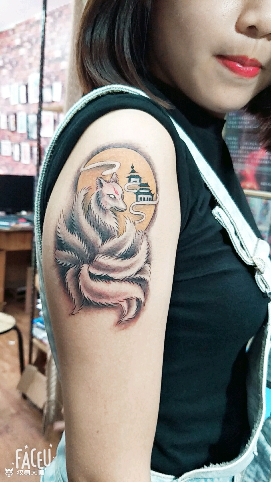 九尾狐_纹身图案手稿图片_南昌新时代华强的纹身作品集