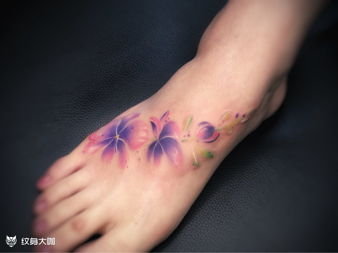 脚面_纹身图案手稿图片_贾元琳的纹身作品集