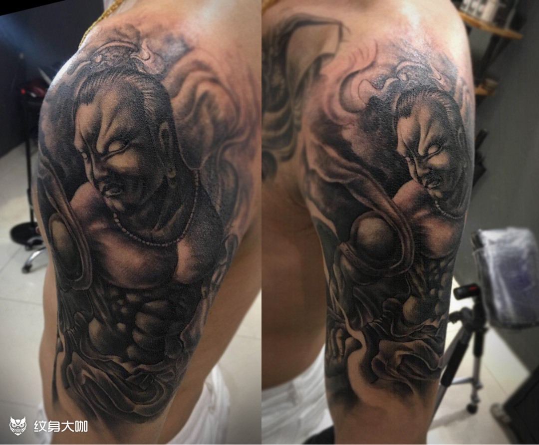 金刚力士大臂_纹身图案手稿图片_野哥的纹身作品集