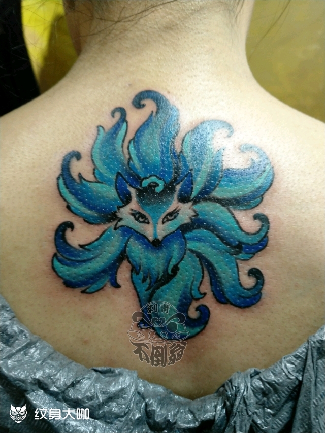 九尾狐_纹身图案手稿图片_六子的纹身作品集