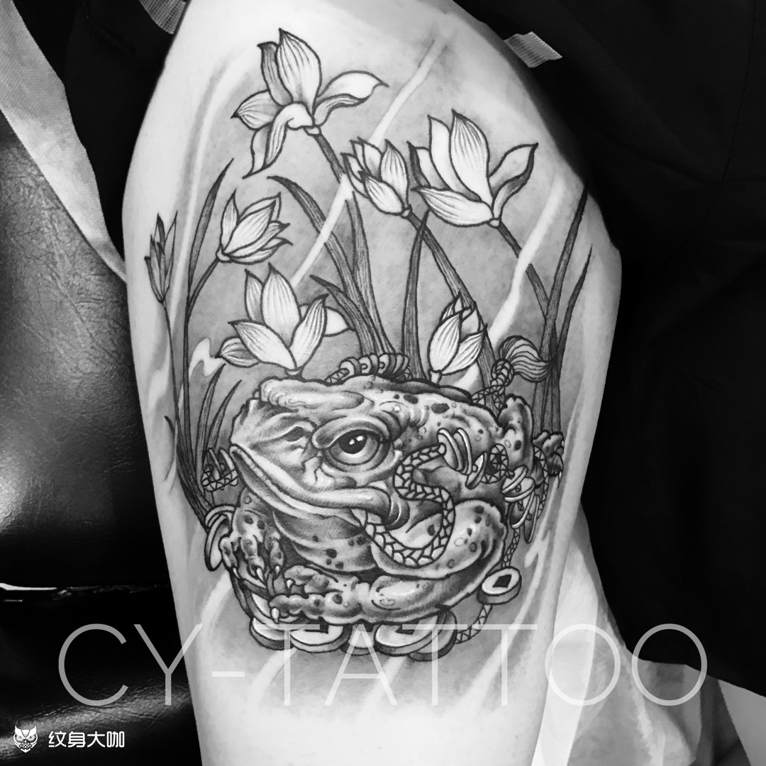 招财金蟾_纹身图案手稿图片_林的纹身作品集