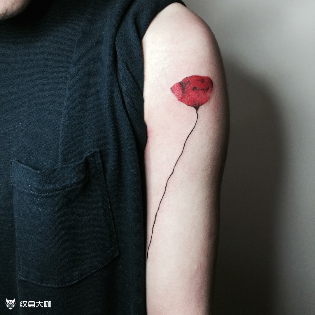 虞美人_纹身图案手稿图片_桃子的纹身作品集