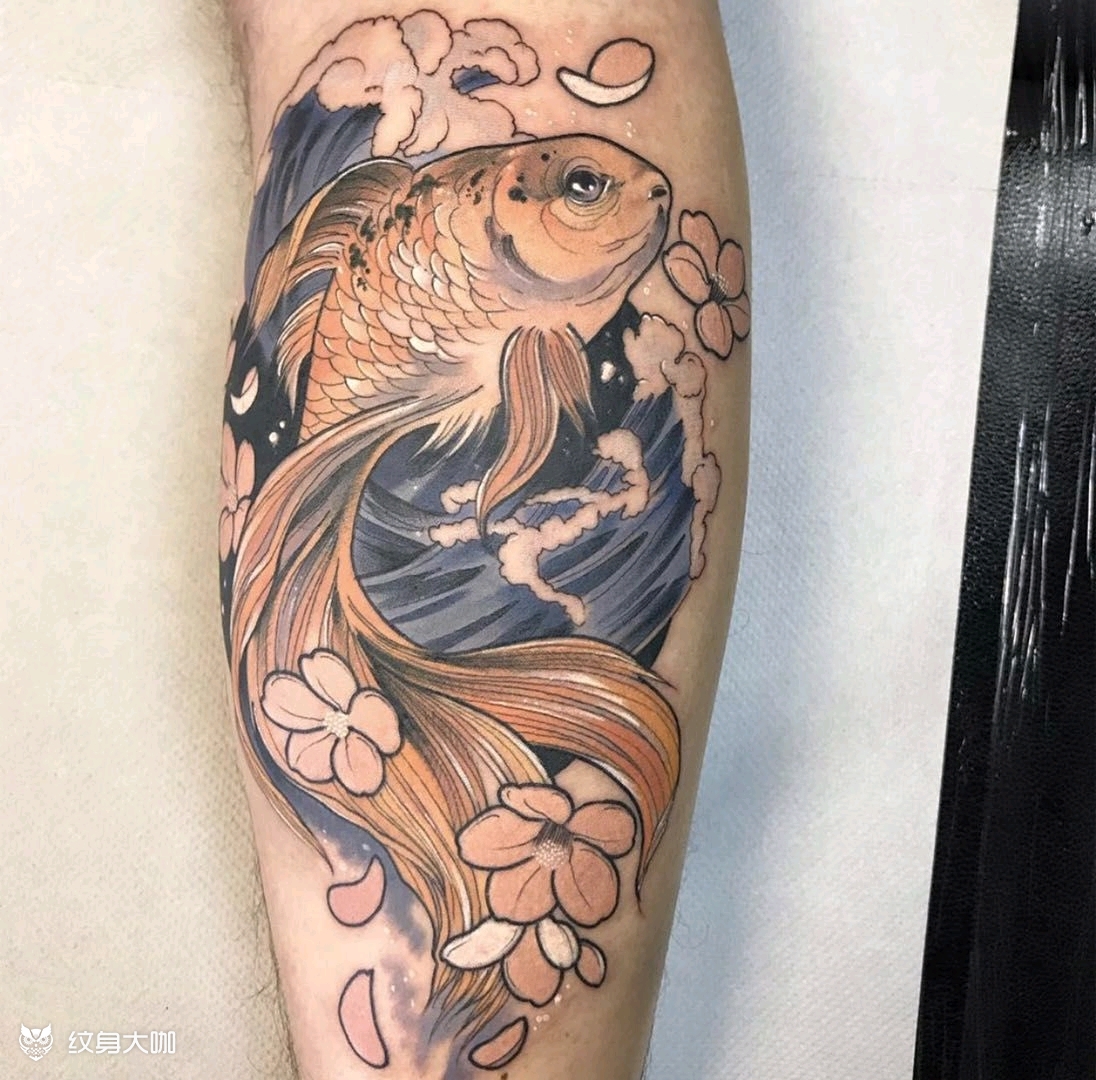 鱼_纹身图案手稿图片_唐良快的纹身作品集