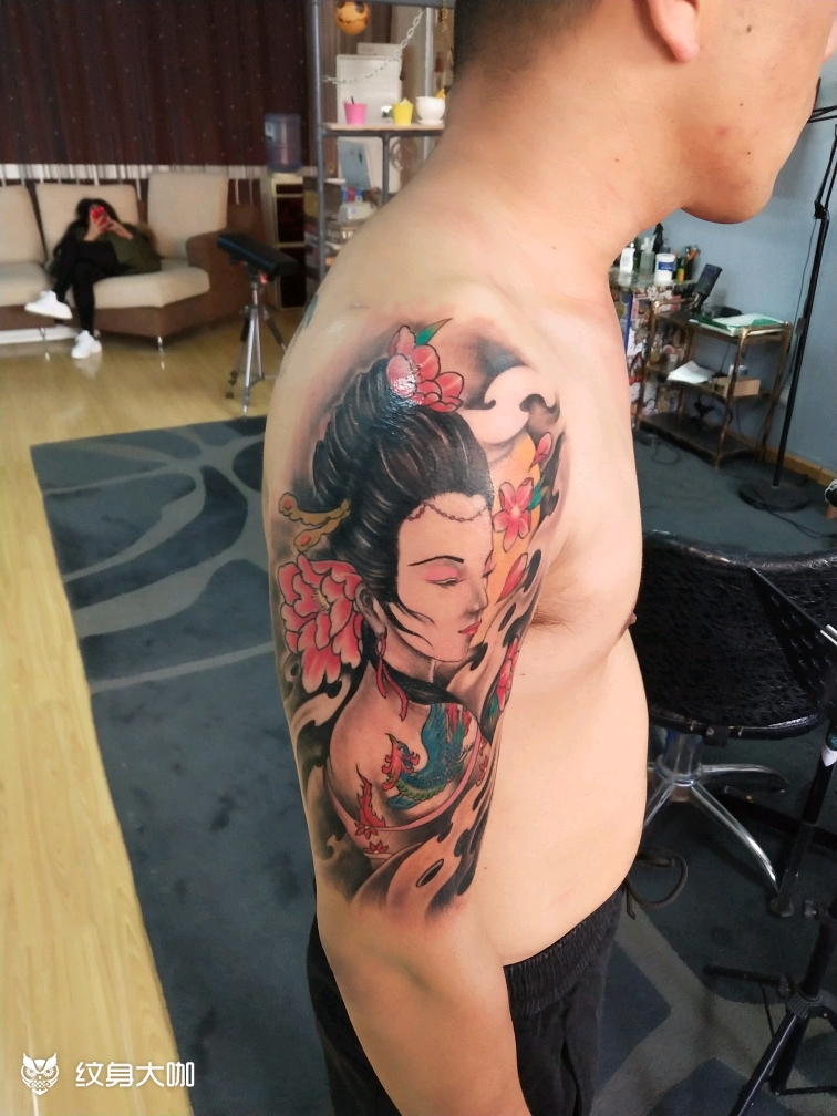大臂艺妓_纹身图案手稿图片_迪的纹身作品集