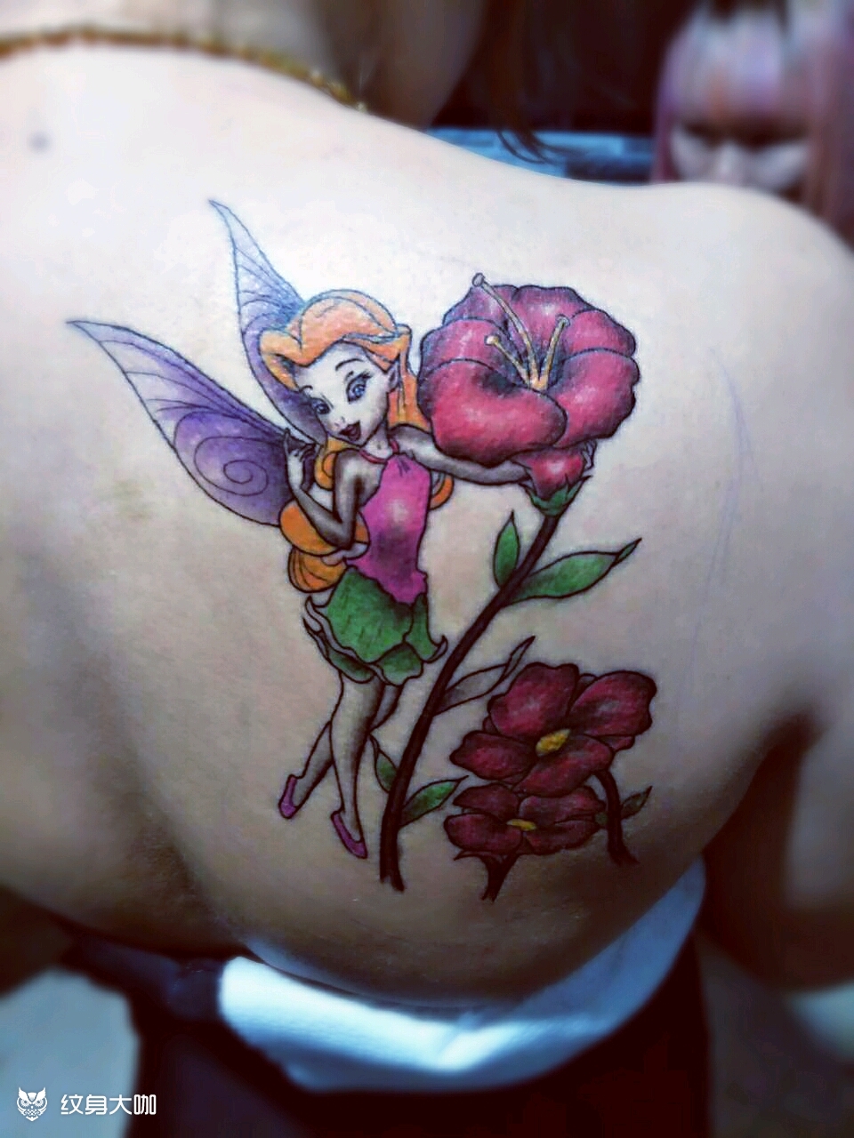 肩胛骨花仙子_纹身图案手稿图片_蒋涛的纹身作品集