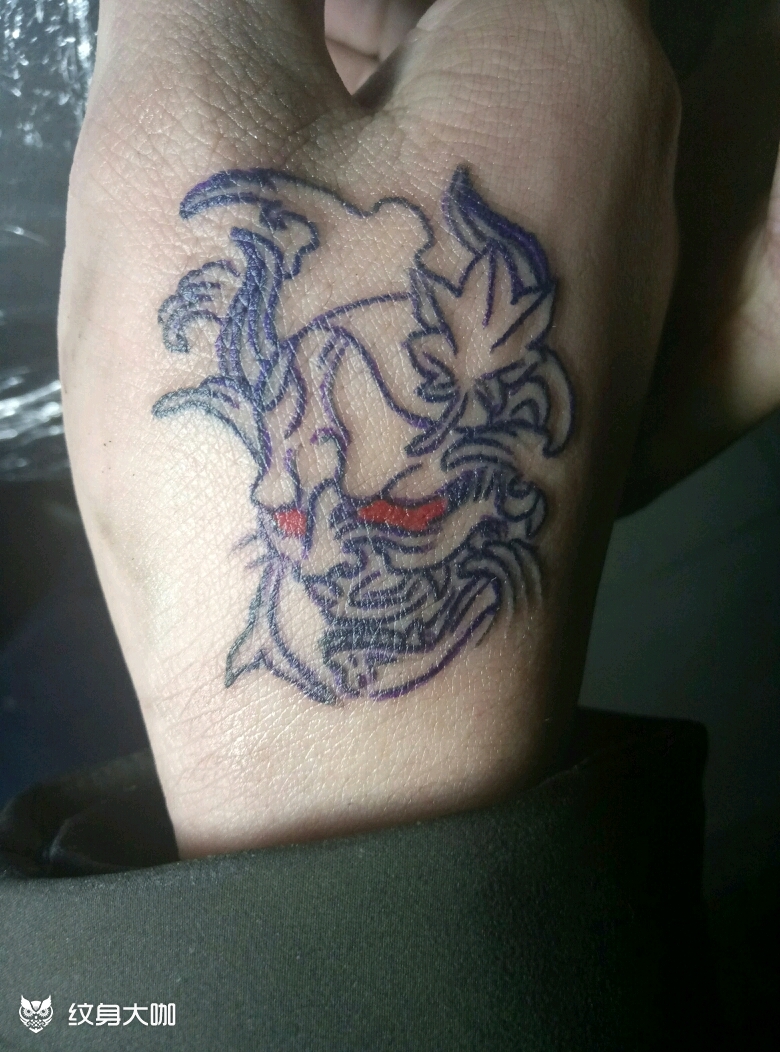 虎口小般若_纹身图案手稿图片_韩康的纹身作品集