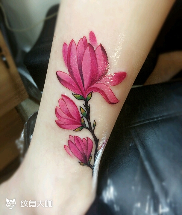 木兰花_纹身图案手稿图片_蔡日松的纹身作品集