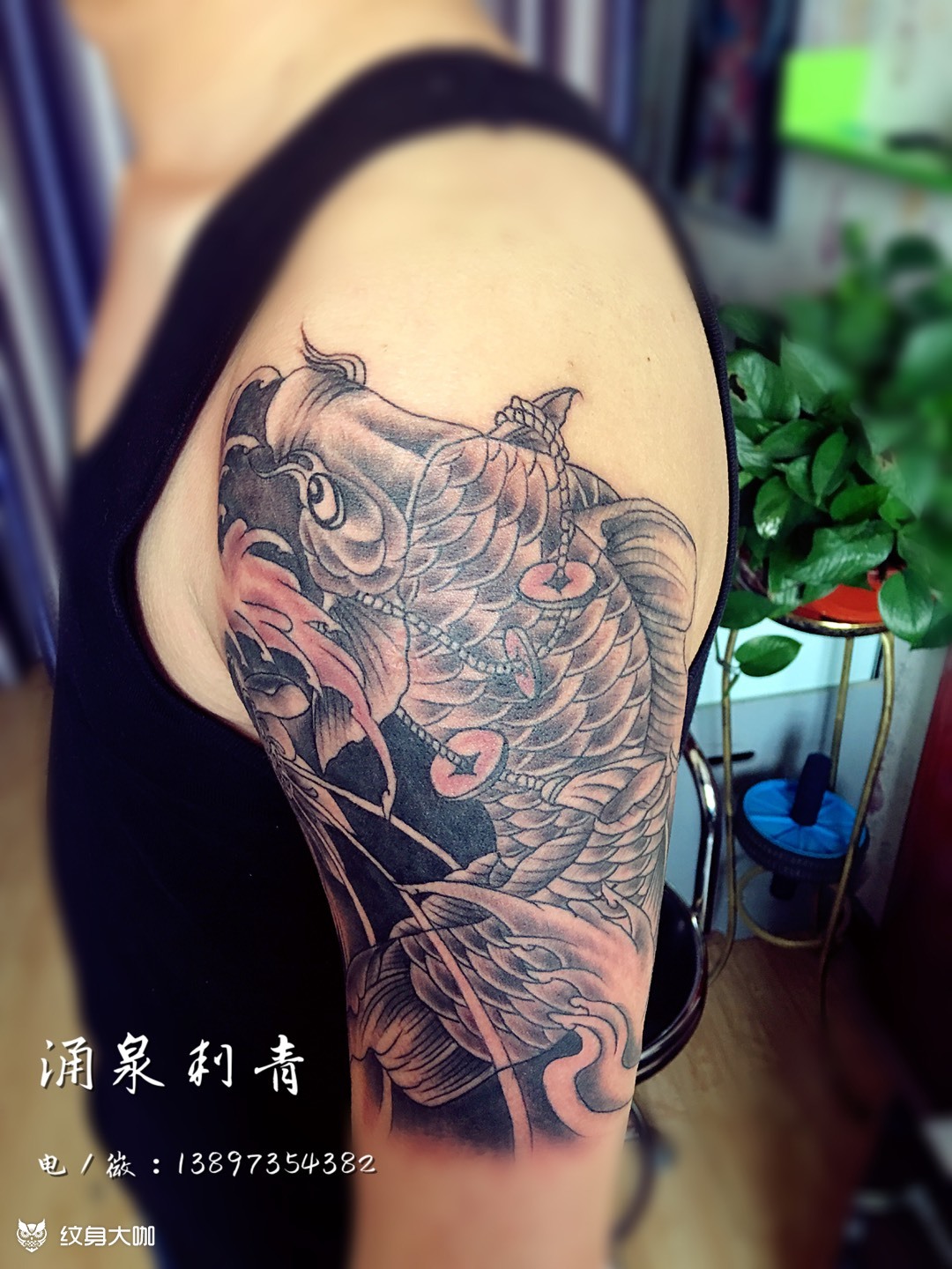 锦鲤_纹身图案手稿图片_涌泉的纹身作品集