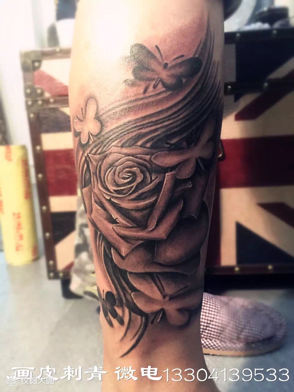 欧美小腿_纹身图案手稿图片_抚顺画皮的纹身作品集