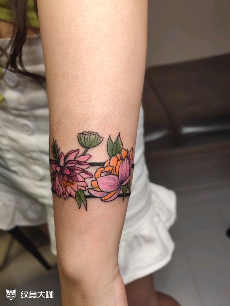 花手环_纹身图案手稿图片_家辉的纹身作品集