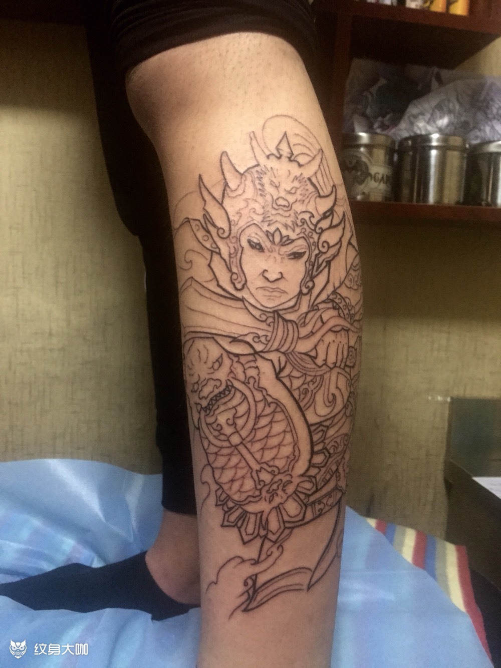 古式武将割线_纹身图案手稿图片_康永华的纹身作品集