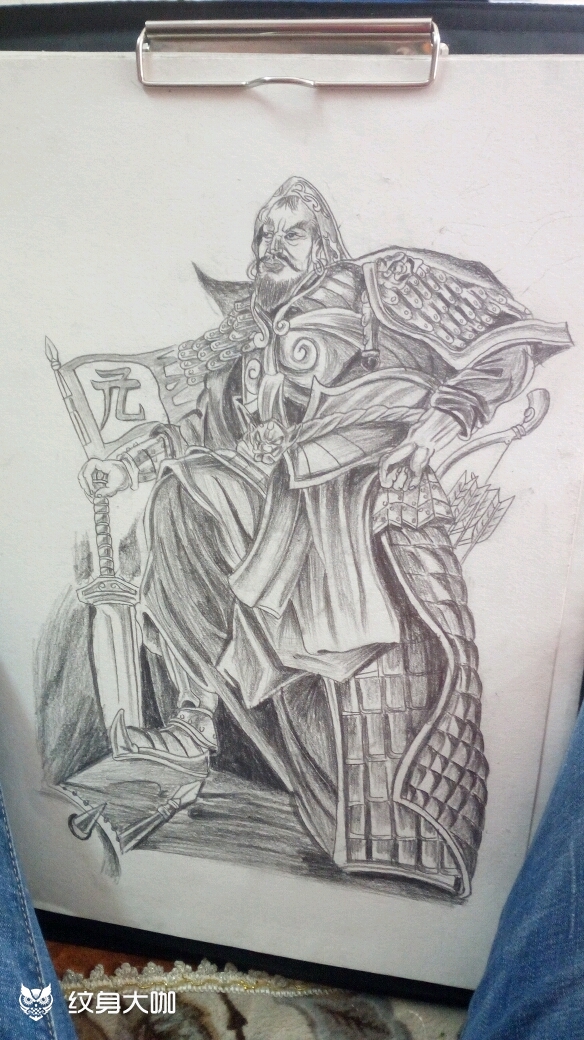 成吉思汗_纹身图案手稿图片_疯子的纹身作品集