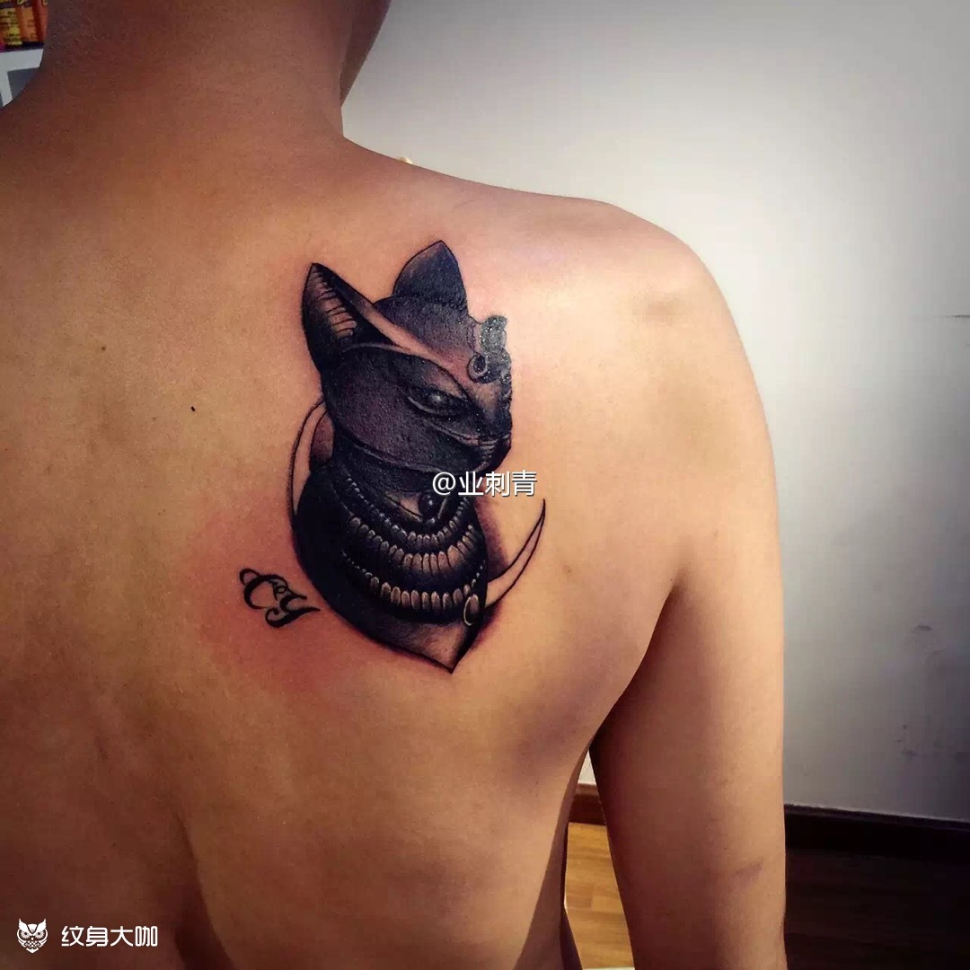 埃及猫_纹身图案手稿图片_季振新的纹身作品集