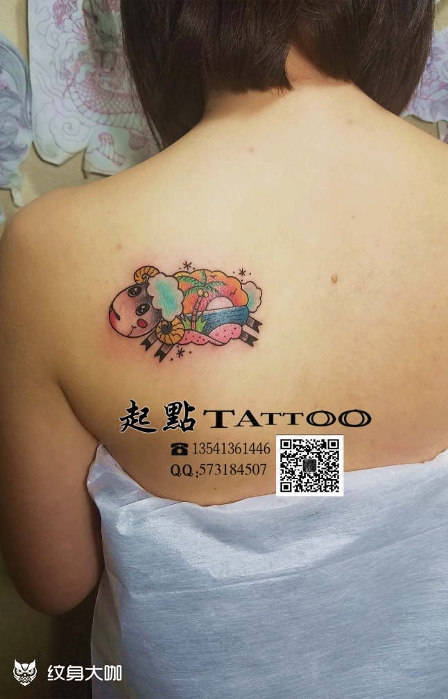 喜羊羊_纹身图案手稿图片_筱波的纹身作品集