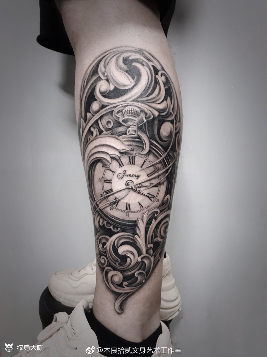 写实怀表【根作品】_纹身图案手稿图片_木良拾贰的纹身作品集