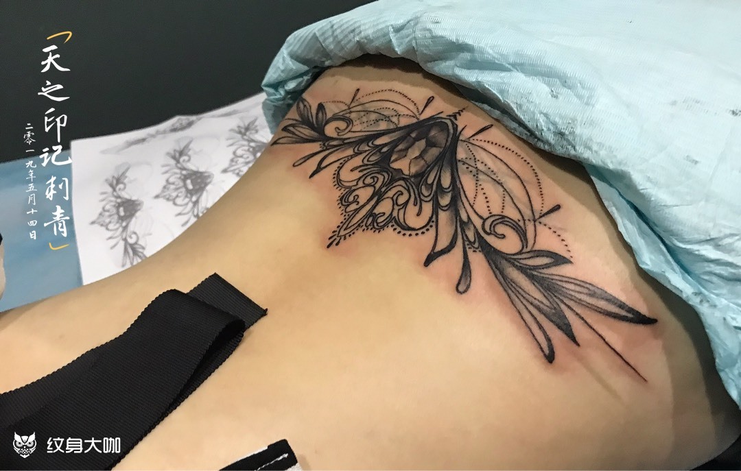 腰花遮盖_纹身图案手稿图片_一介纹氓的纹身作品集