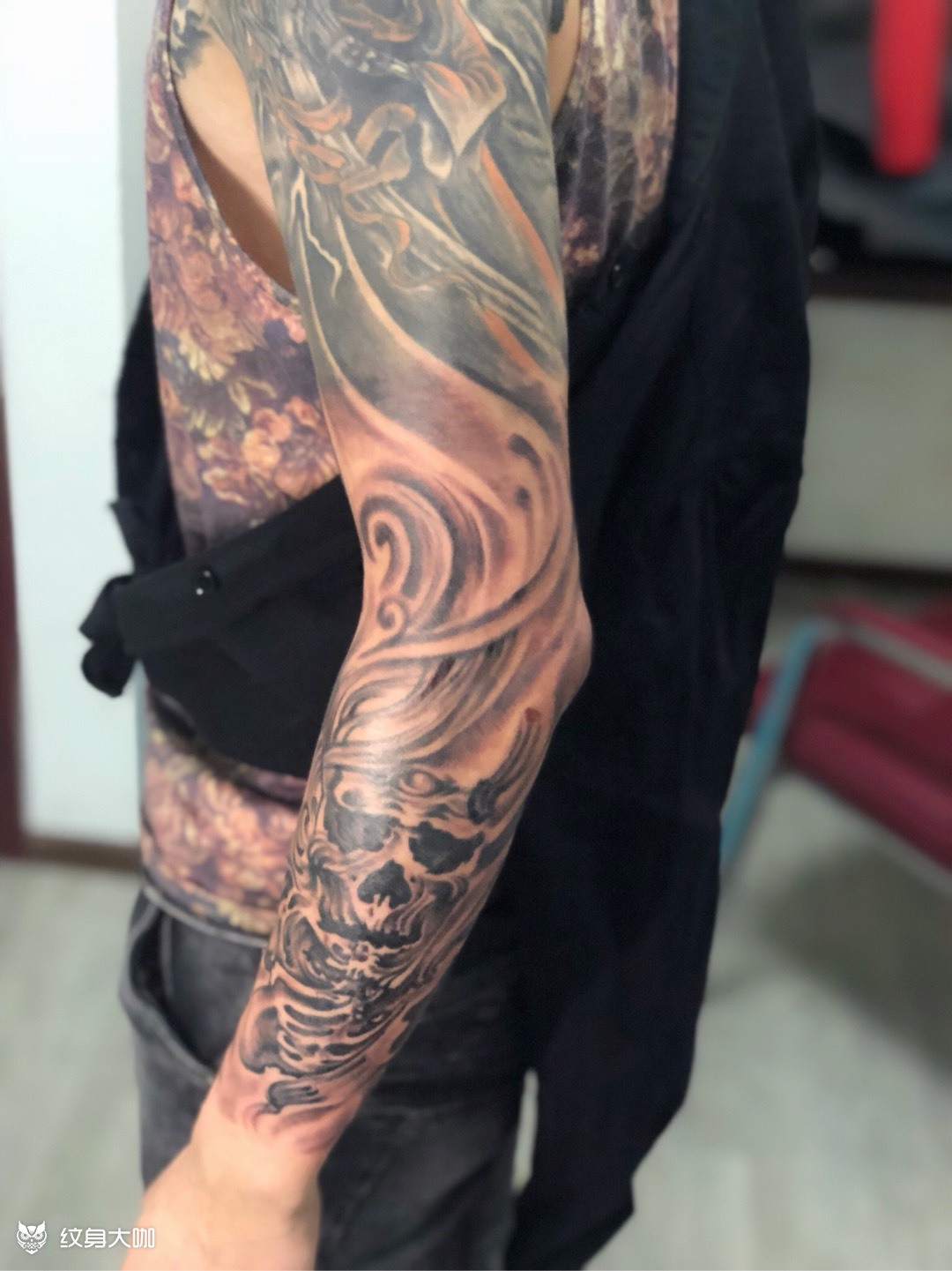 花臂衔接_纹身图案手稿图片_big baby 的纹身作品集