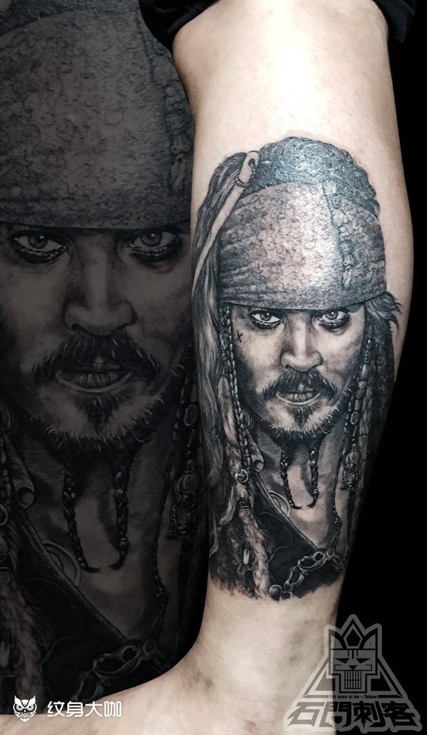 杰克船长_纹身图案手稿图片_徐飞龙的纹身作品集