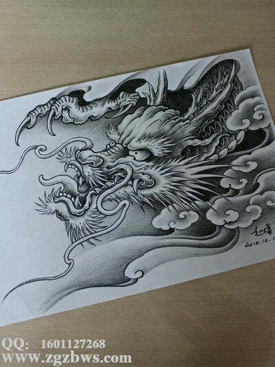 龙纹身图案手稿