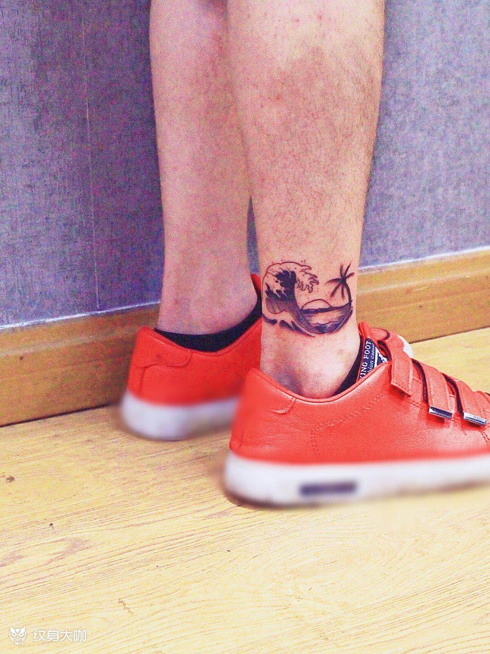 浪花脚环_纹身图案手稿图片_大峰的纹身作品集