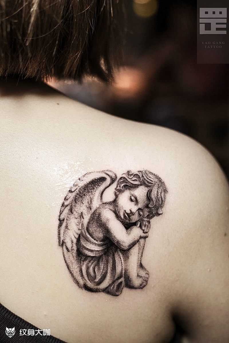 丘比特_纹身图案手稿图片_姚罡的纹身作品集