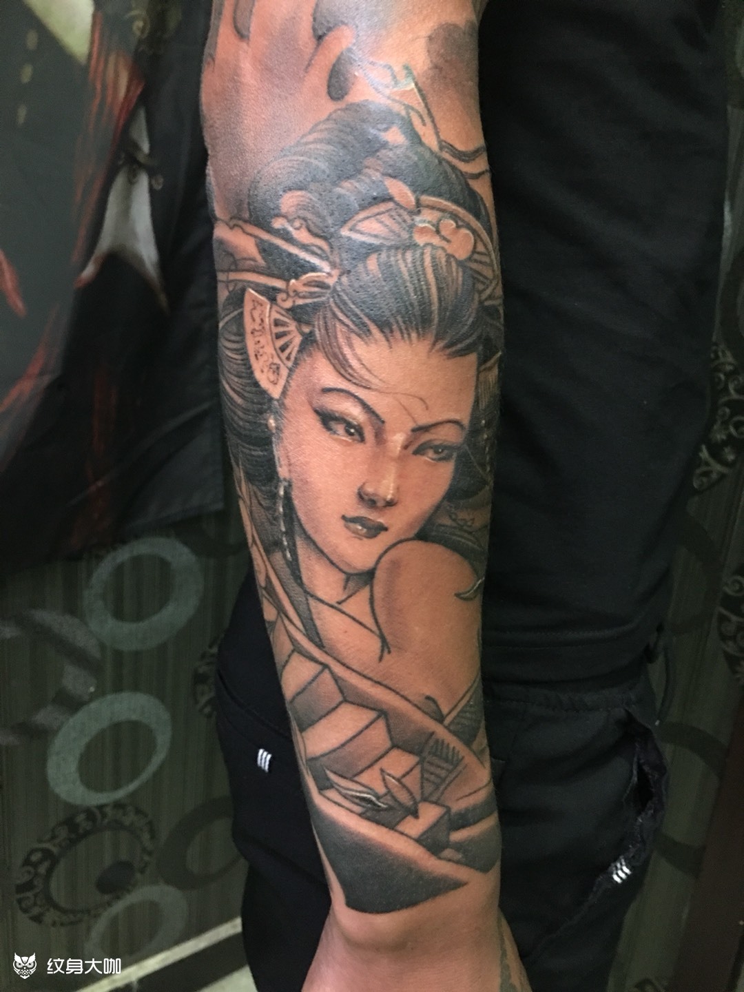 艺伎,花旦_纹身图案手稿图片_田林的纹身作品集