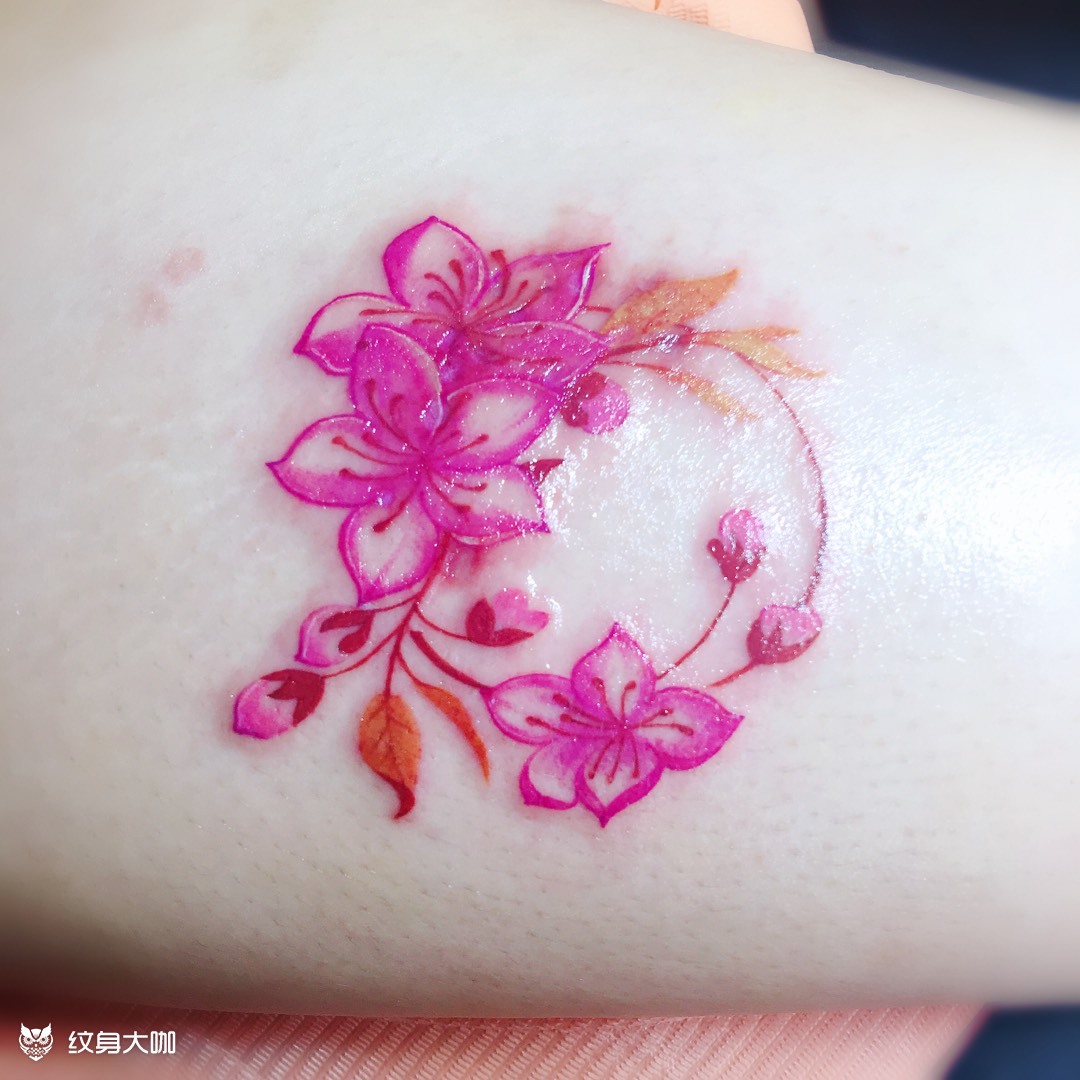 遮疤樱花纹身