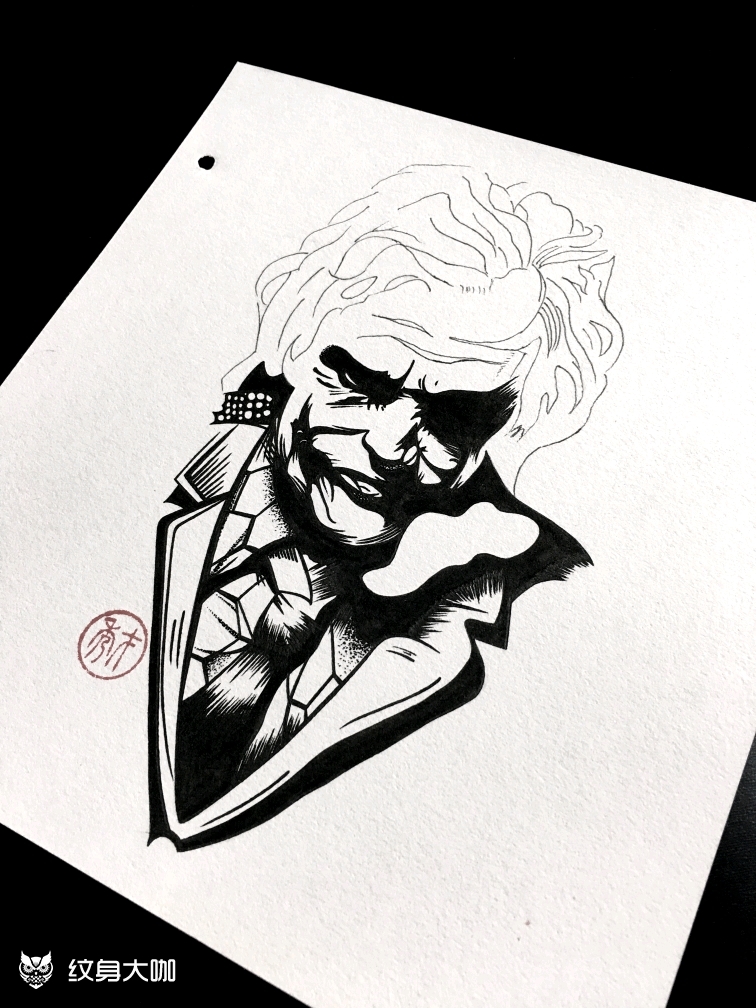 小丑_纹身图案手稿图片_刘三石的纹身作品集