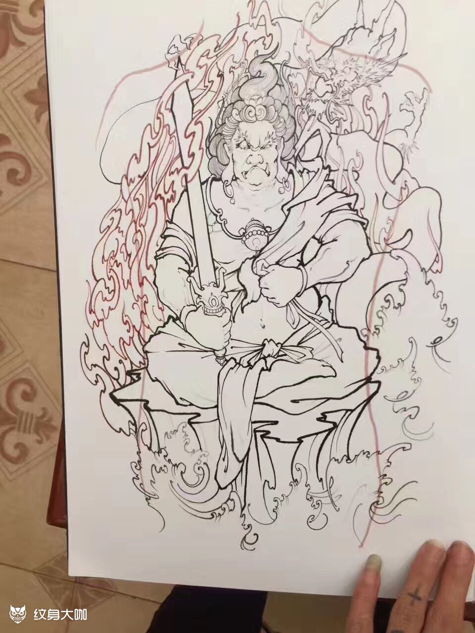 不动明王_纹身图案手稿图片_刘东昊的纹身作品集